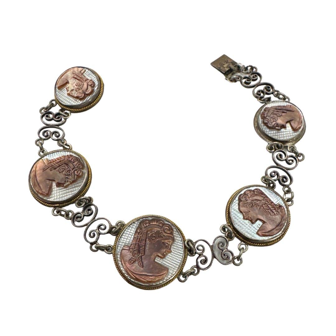 Sterling Silver Bracelet with Artemis Motif - Open