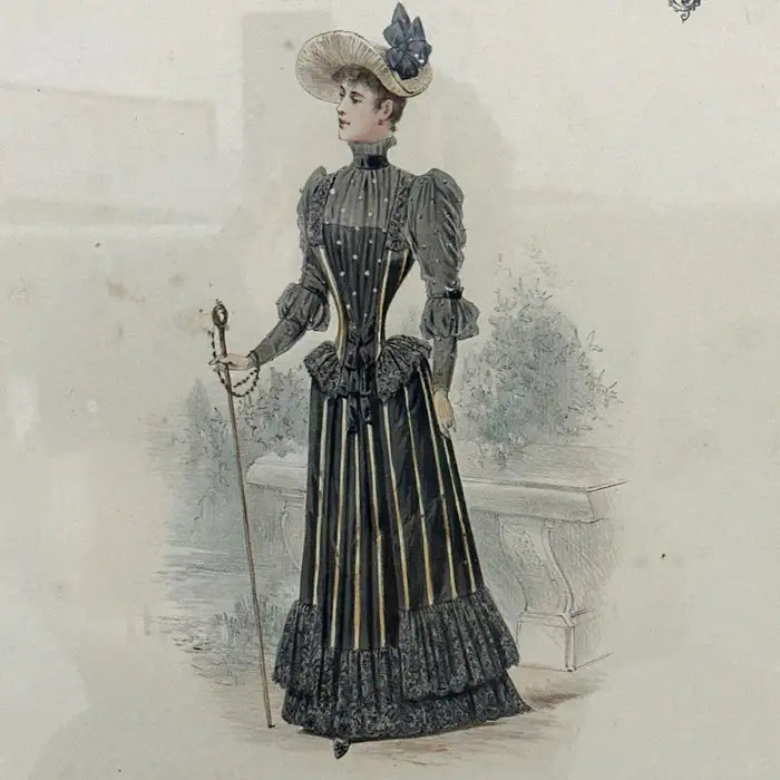 Gaillard, Lecomte, and Cie - Parisian Fashion Trade Hand Painted Catalogue Print Circa 1900