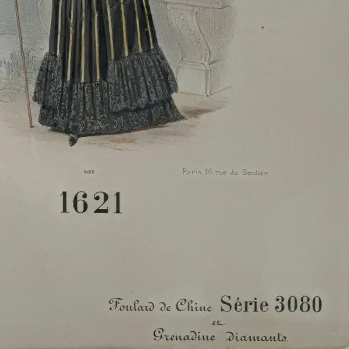 Gaillard, Lecomte, and Cie - Parisian Fashion Trade Hand Painted Catalogue Print Circa 1900