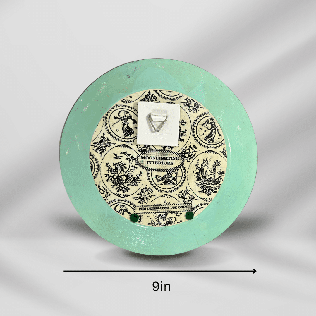 Vintage Decorative Reverse Painted Floral Plate - with size chart