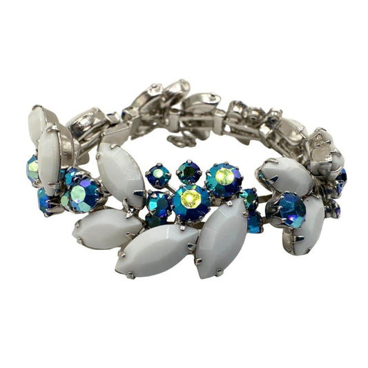 Weiss Ice Bracelet - White Glass and Rhinestone - Main Image