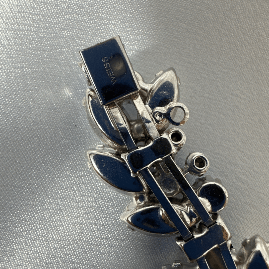 Weiss Ice Bracelet - White Glass and Rhinestone - Signature