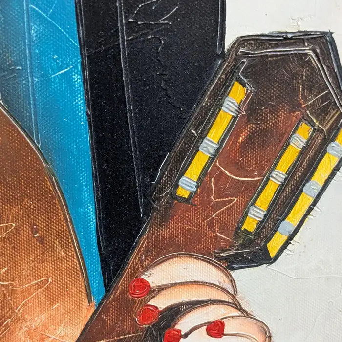 Oil on Canvas After Tamara's De Lempicka's Blue Woman with Guitar
