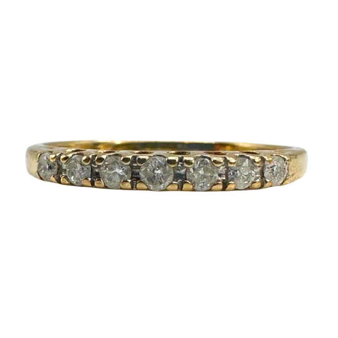 Elegant 10K Yellow Gold Antique Ring with Real Diamond - Size 9.25 image 1