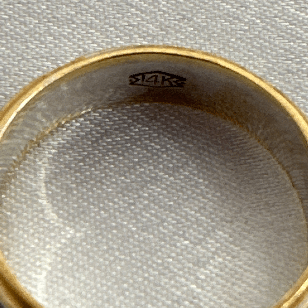 Size: 8 14K White Gold With Yellow GoLd Accent Antique Ring For Men image 3
