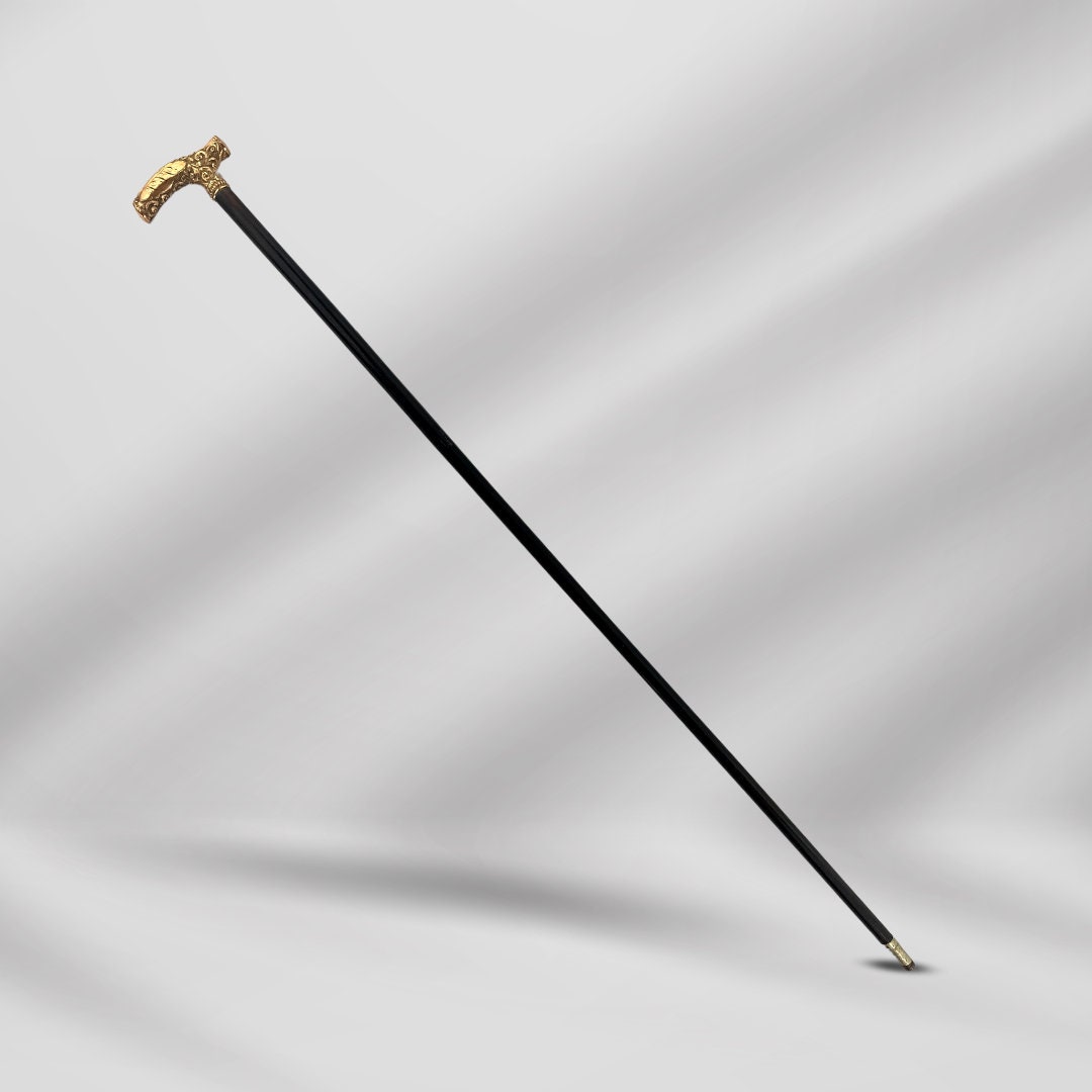 Unique Gold Plated Antique Walking Stick For Cane Men 1800C