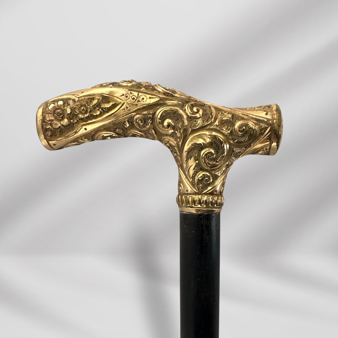 Unique Gold Plated Antique Walking Stick For Cane Men 1800C