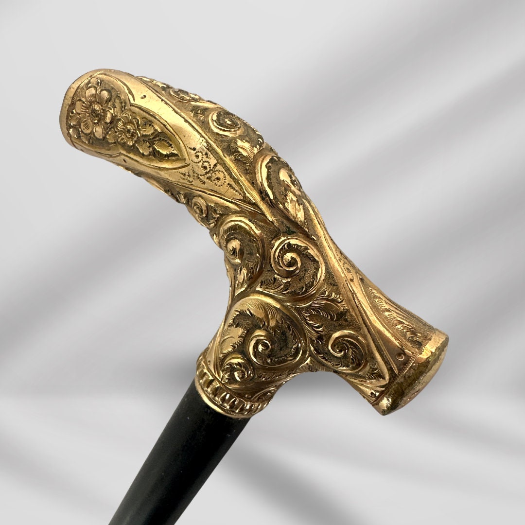 Unique Gold Plated Antique Walking Stick For Cane Men 1800C