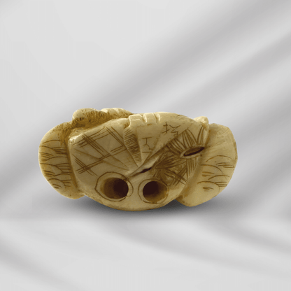 Antique Handcraft Detailed Craved Netsuke Ivory Seating Old Chinese Man image 4