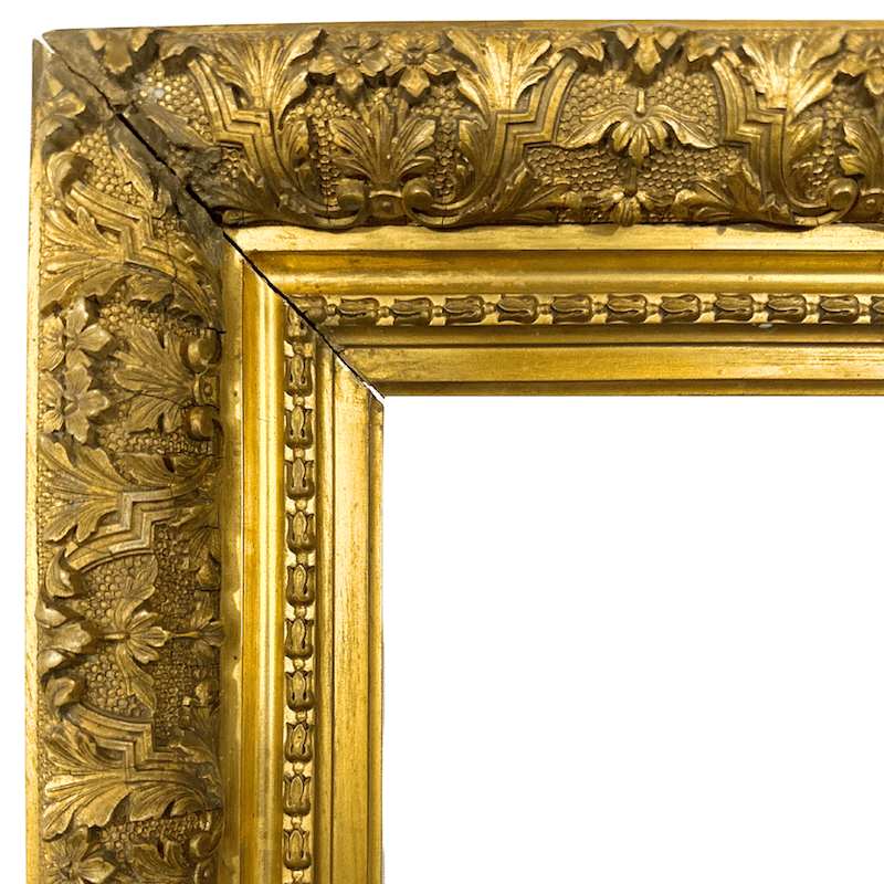 1860's Antique American Gilt Wood Barbizon Frame - Upper Left Corner Detail Image