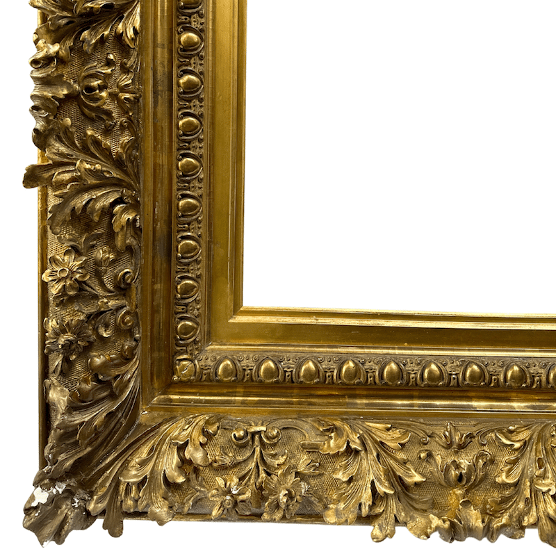 1880's Large American Gilt Antique Frame - Lower Left Corner Detail Image