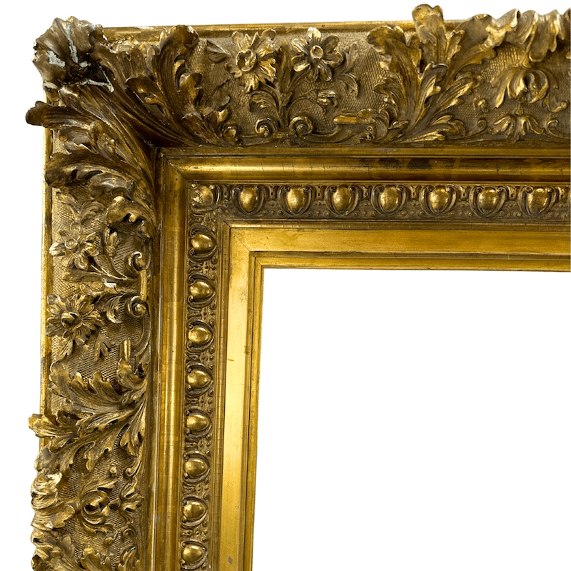 1880's Large American Gilt Antique Frame - Upper Left Corner Detail Image