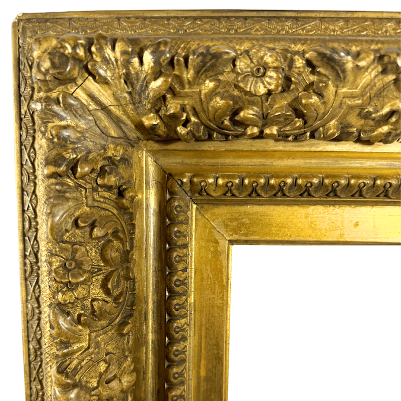 1880s Antique Frame - Barbizon School - Upper Left Corner Detail
