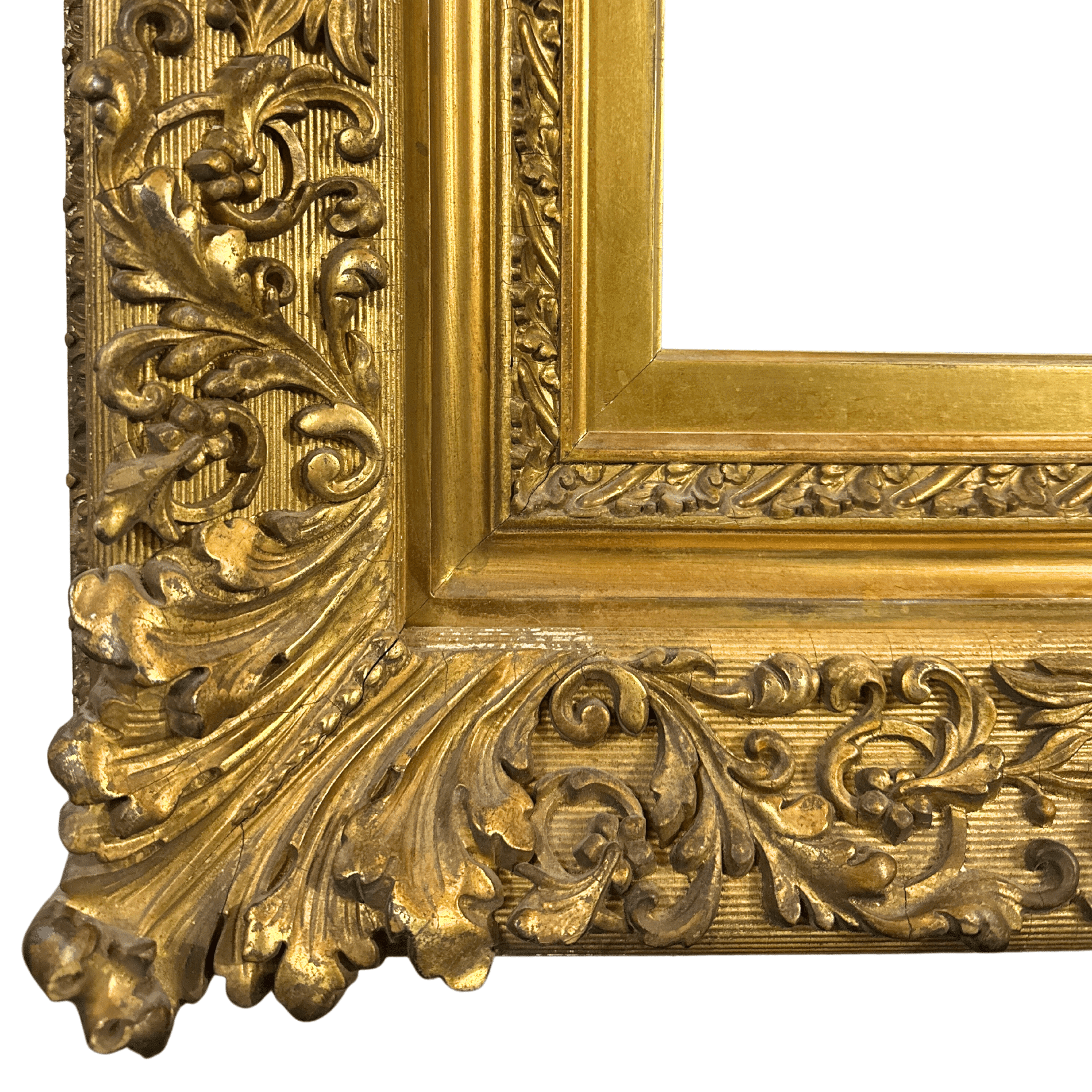 18th Century Antique Frame Antique Gilt Barbizon Frame - Lower Left Corner Detail
