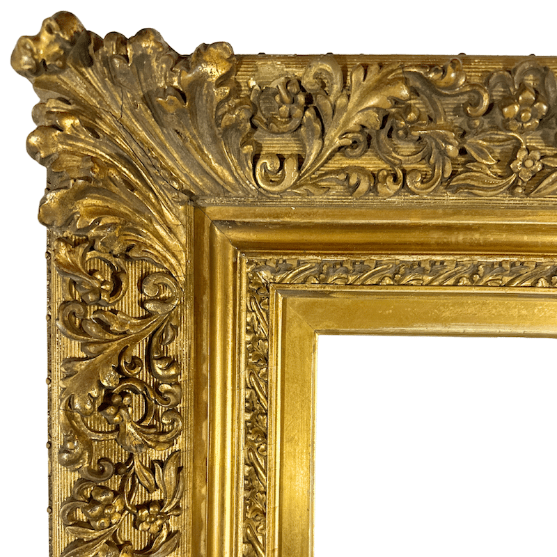 18th Century Antique Frame Antique Gilt Barbizon Frame - Upper Left Corner Detail