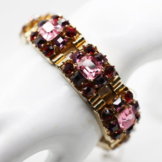 1950's Rare Austrian Crystal Collectible Bracelet, on wrist