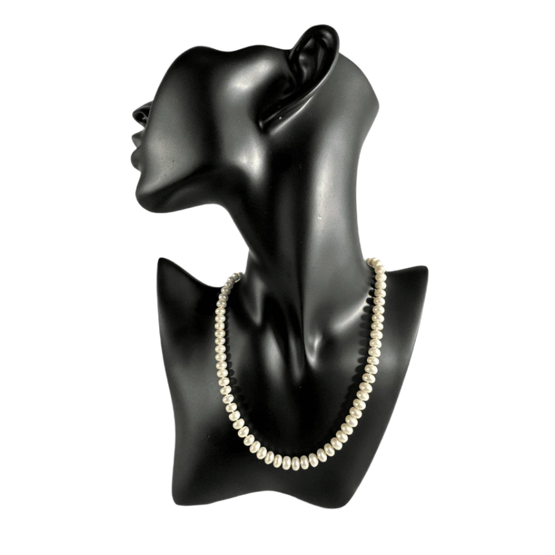 19" Classic Pearl Necklace - On Mannequin