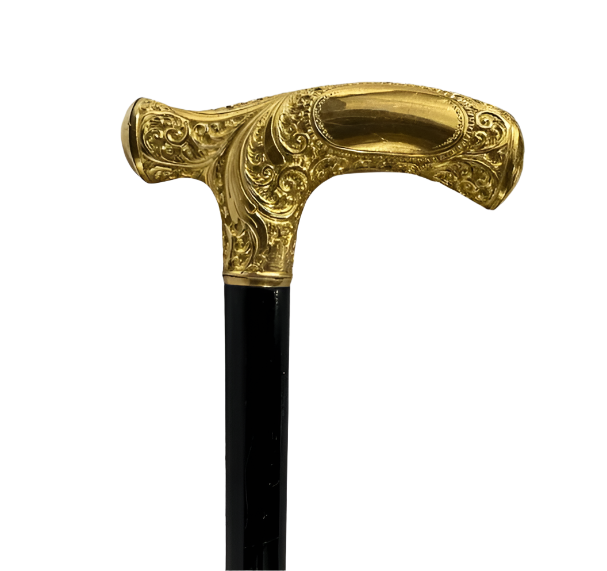 Fritz-Style Cane with Gold Plated Handle