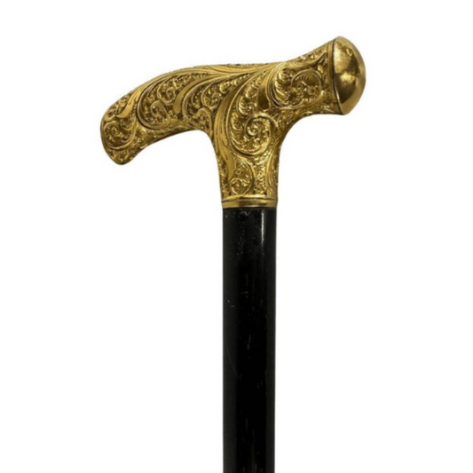 Fritz-Style Cane with Gold Plated Handle