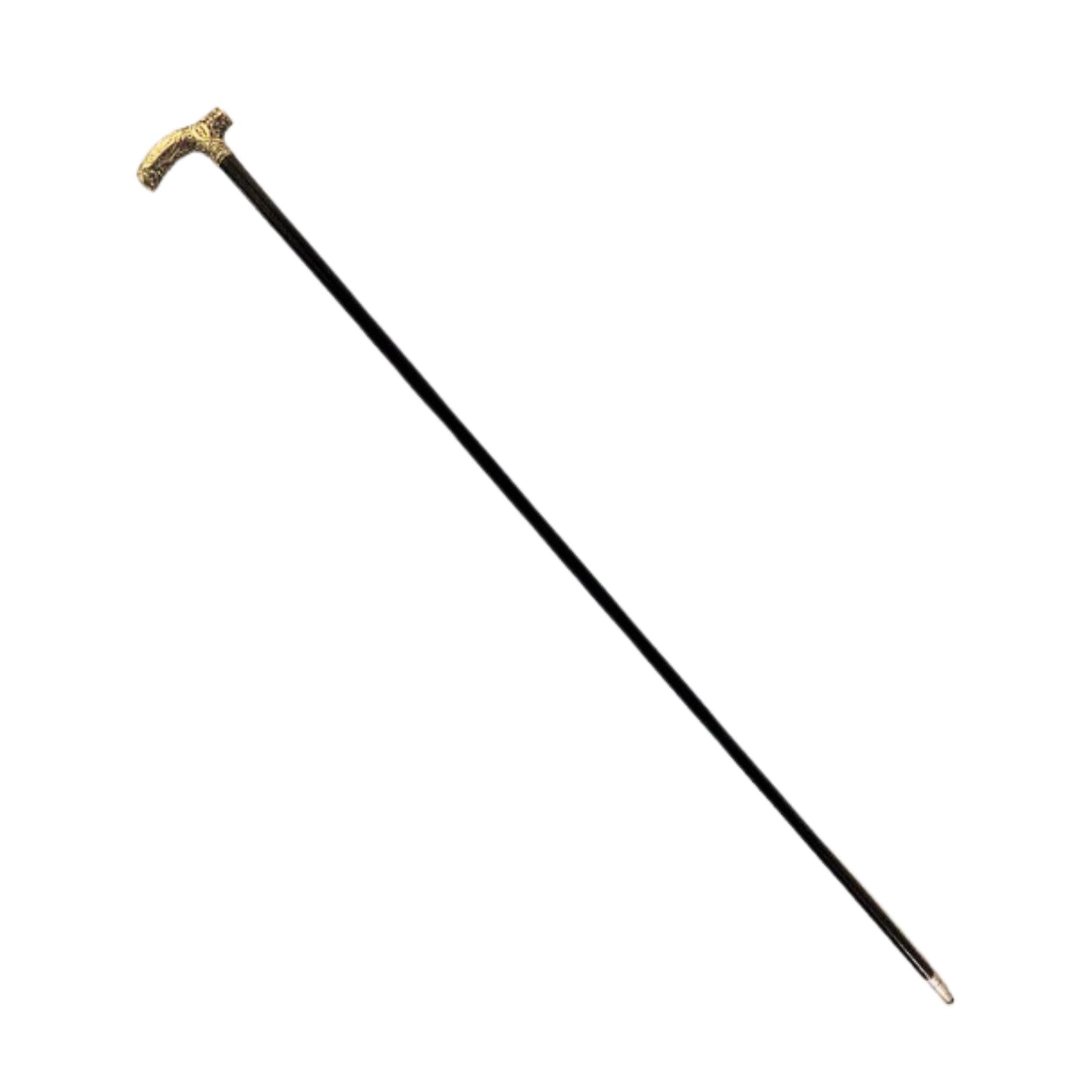 Handmade Gold Plated Walking Stick, Made in the 1800s, with Engraved Dedication