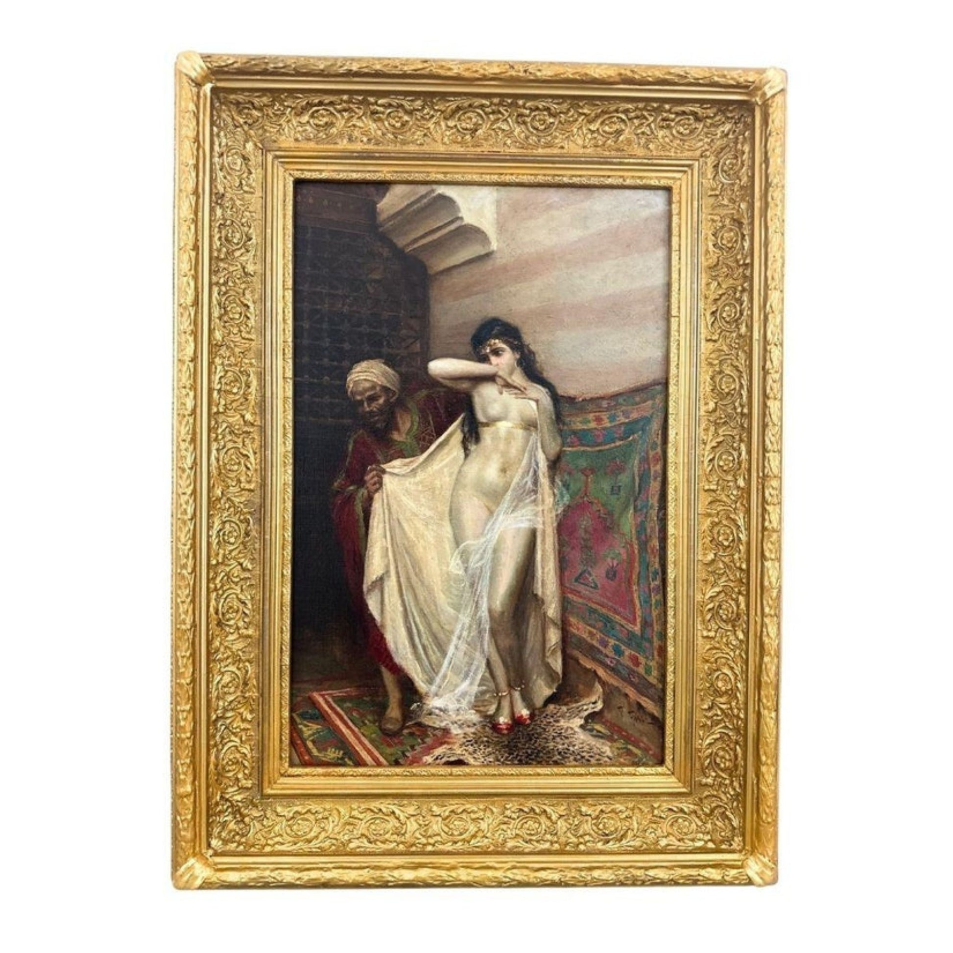 "A Fair Price" by Fabio Fabbi, with antique frame