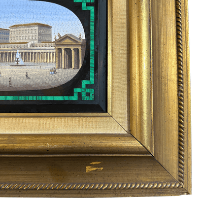 A Glimpse of the Eternal City: Italian Antique Micro Mosaic - Frame Detail Lower Right