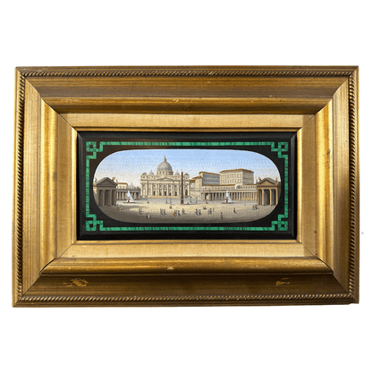 A Glimpse of the Eternal City: Italian Antique Micro Mosaic Plaque
