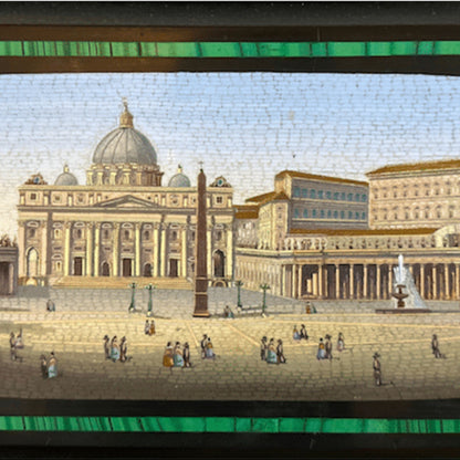 A Glimpse of the Eternal City: Italian Antique Micro Mosaic Plaque - Subject Detail