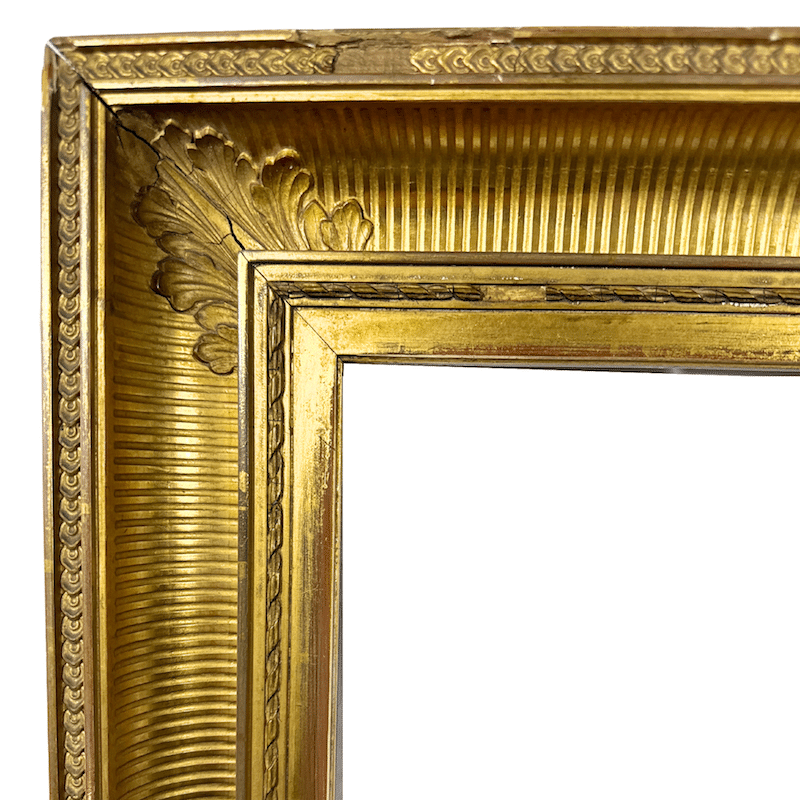 American 1860's Hudson River Antique Frame Antique Painting Gold Frame - Upper Left Corner Detail