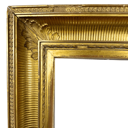 American 1860's Hudson River Antique Frame Antique Painting Gold Frame - Upper Left Corner Detail