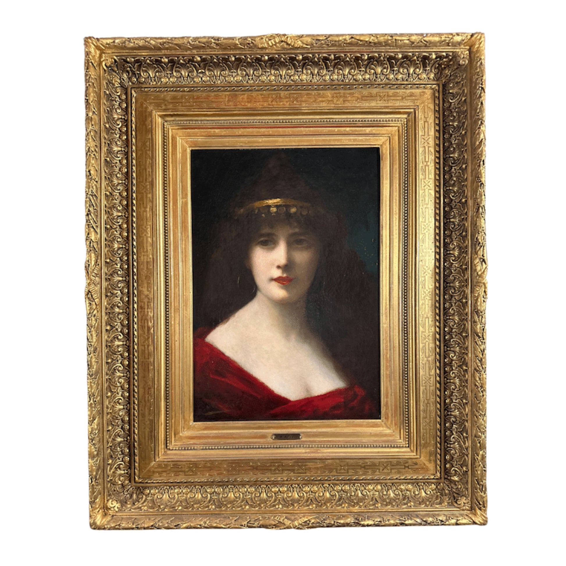 "Gypsy Portrait" by Angelo Asti, with antique frame