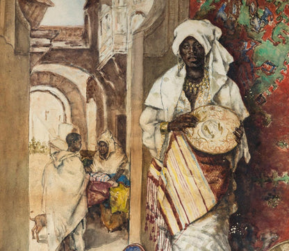 "Arabian Charger Seller" by Antonio Rivas - Composition Detail