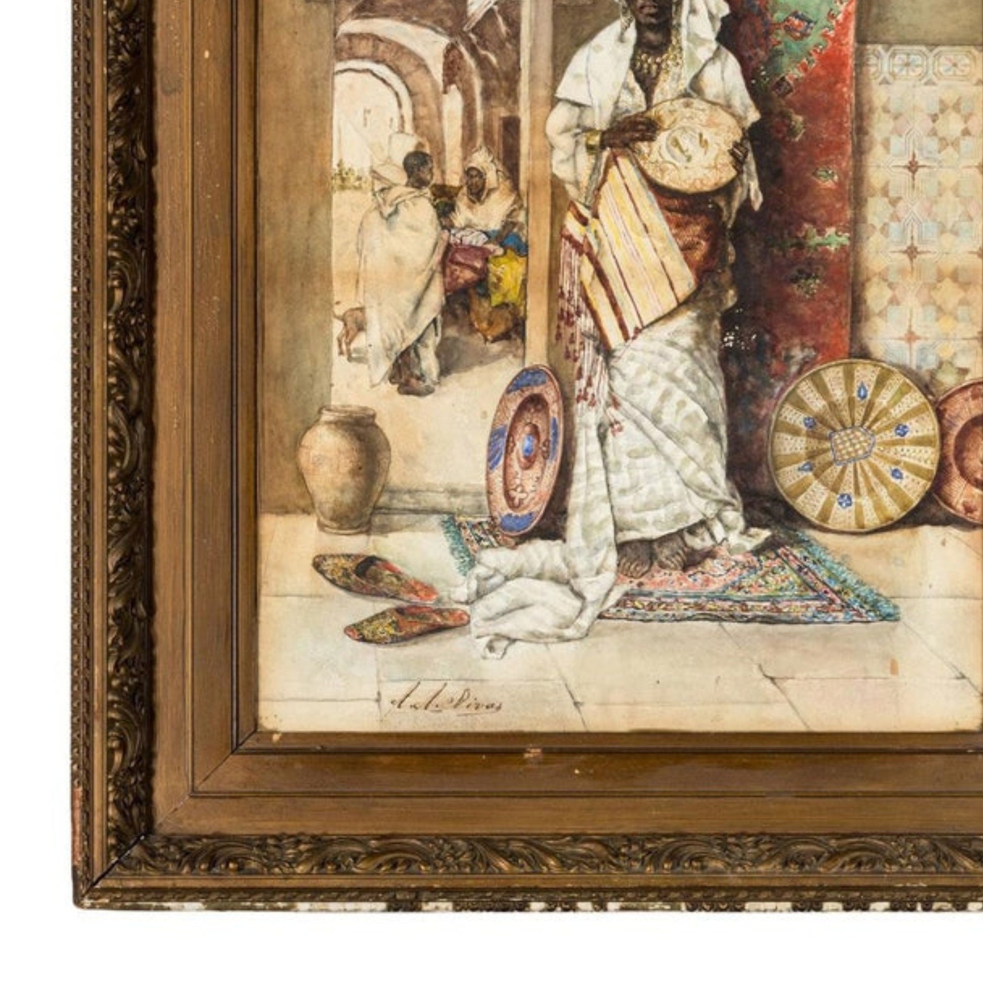 "Arabian Charger Seller" by Antonio Rivas - Frame Detail - Lower Left