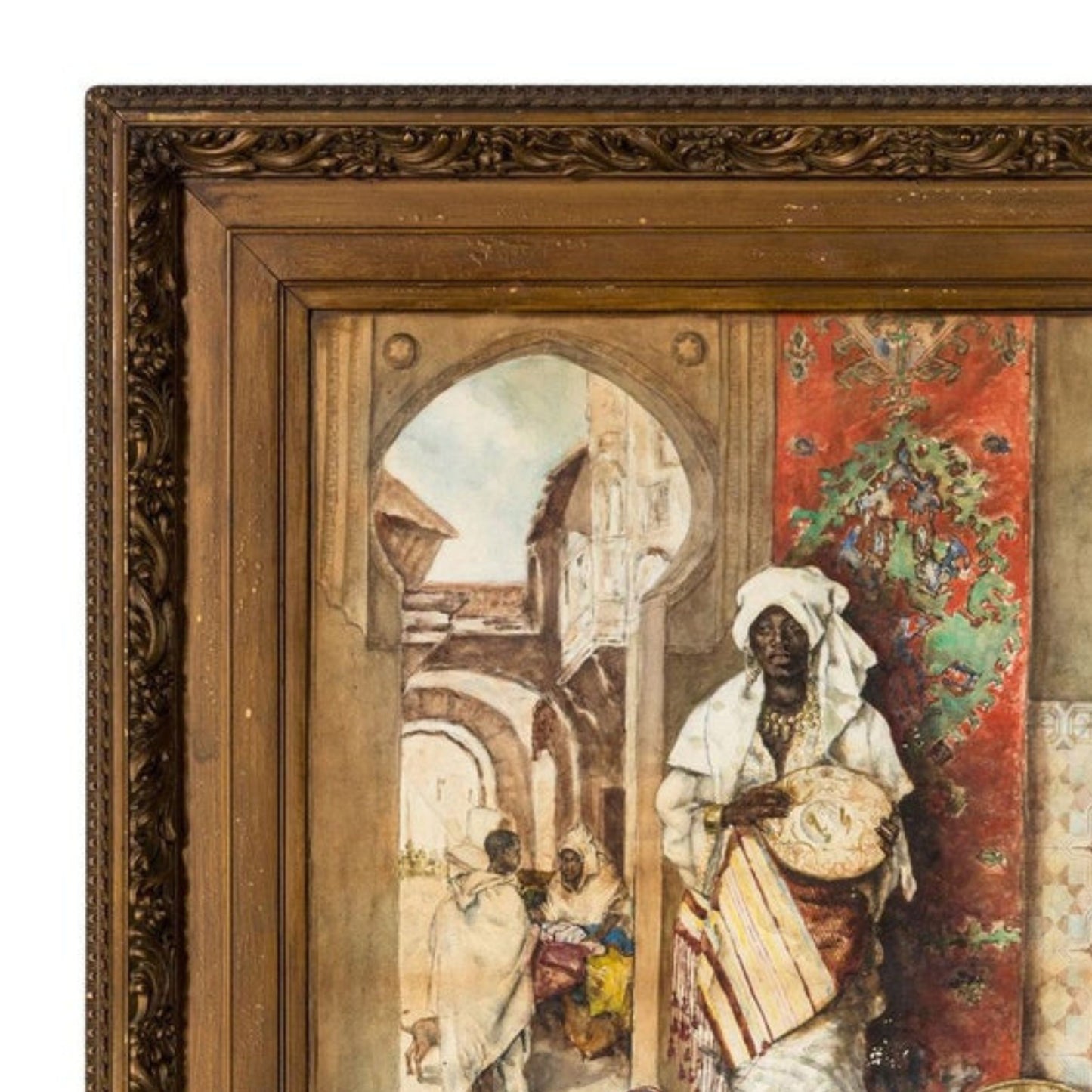 "Arabian Charger Seller" by Antonio Rivas - Frame Detail Upper Left