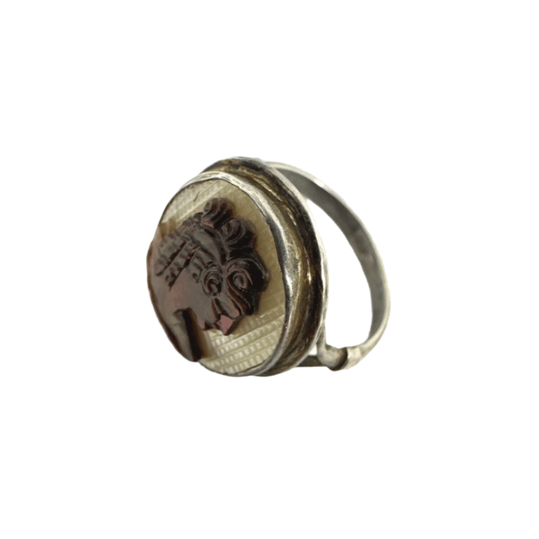 Artemis Cameo Sterling Silver Ring Detail