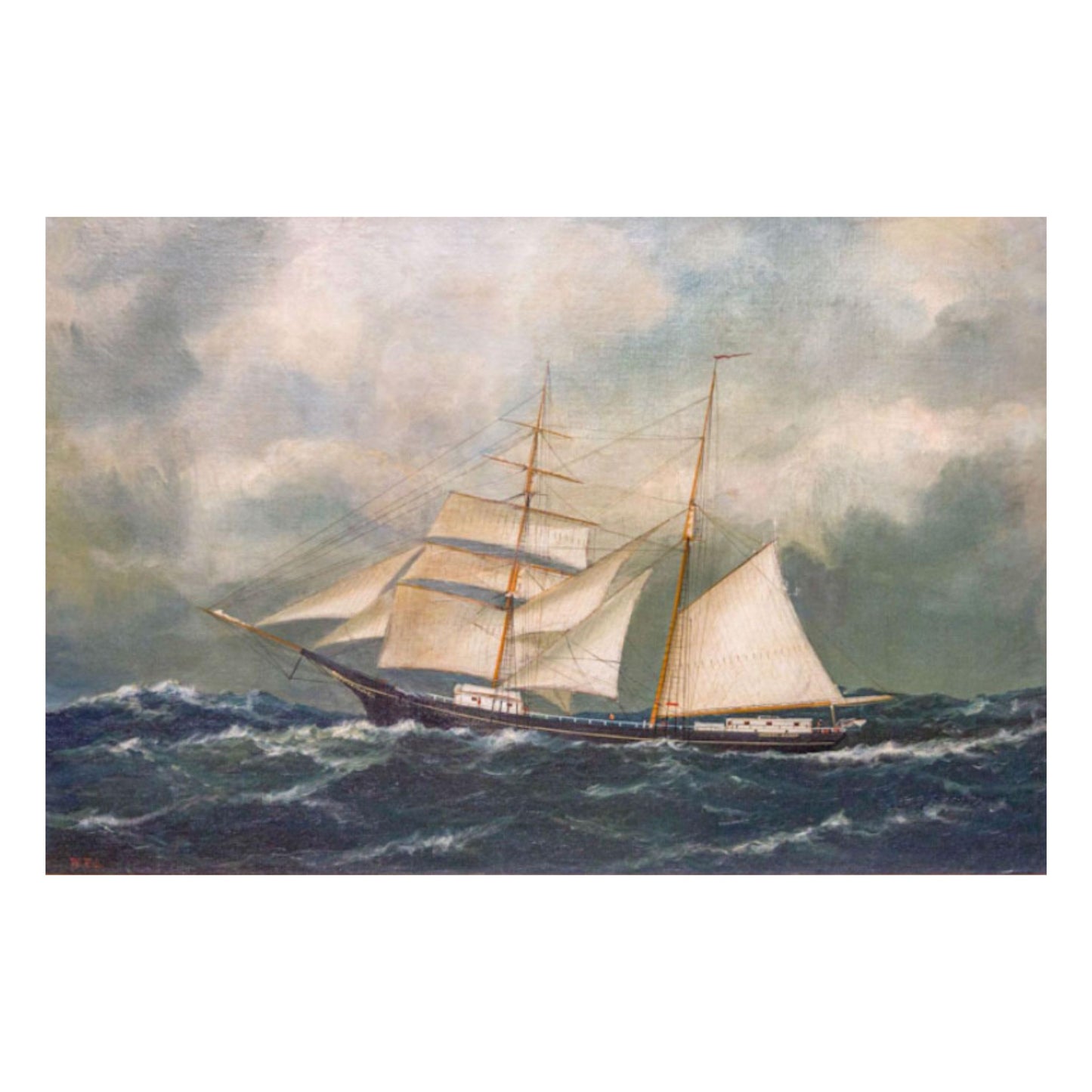 Brigantine at Sea