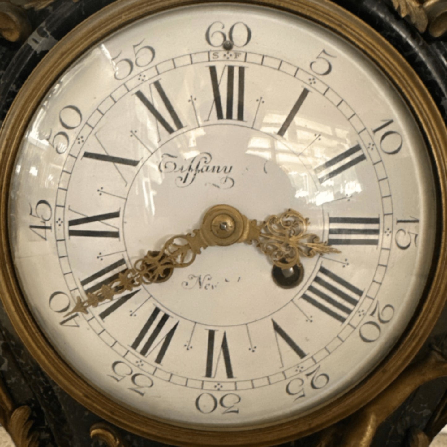 Bronze Antique Tiffany Clock- Dial Detail