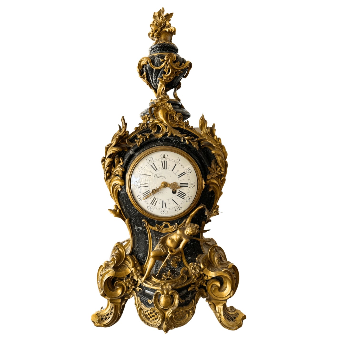 Bronze Antique Tiffany Clock- Front View