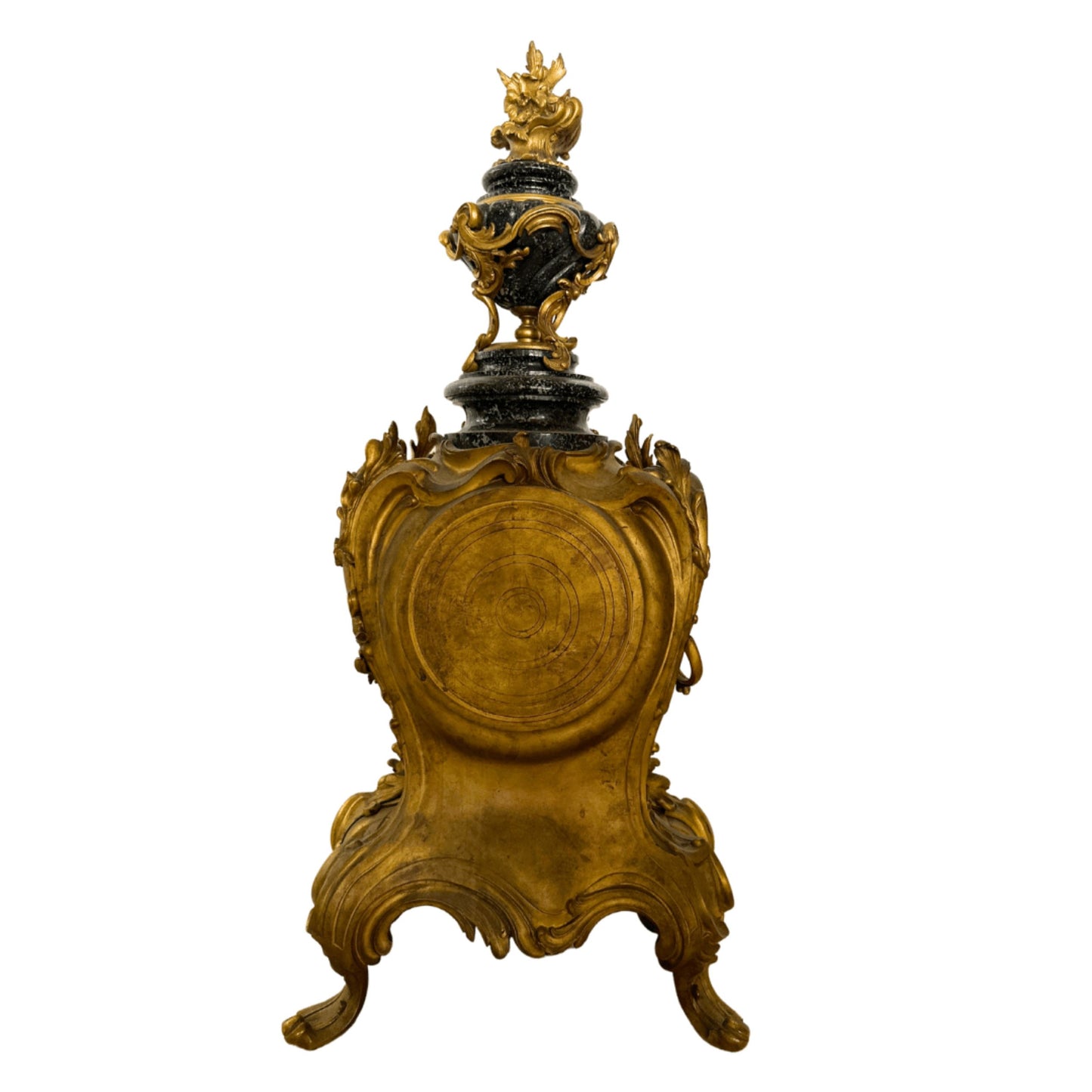 Bronze Antique Tiffany Clock and Candelabra Set - Rear View