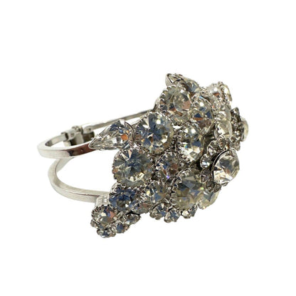 Classic Vintage Clear Rhinestone Bracelet with Multi-Shape Design - Left Side View