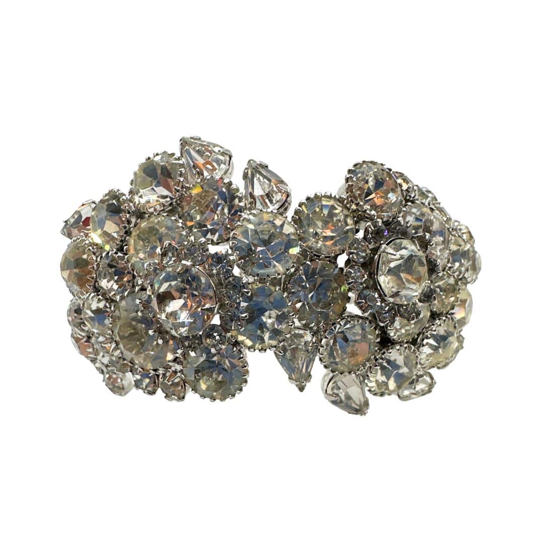 Classic Vintage Clear Rhinestone Bracelet with Multi-Shape Design - Shape Detail