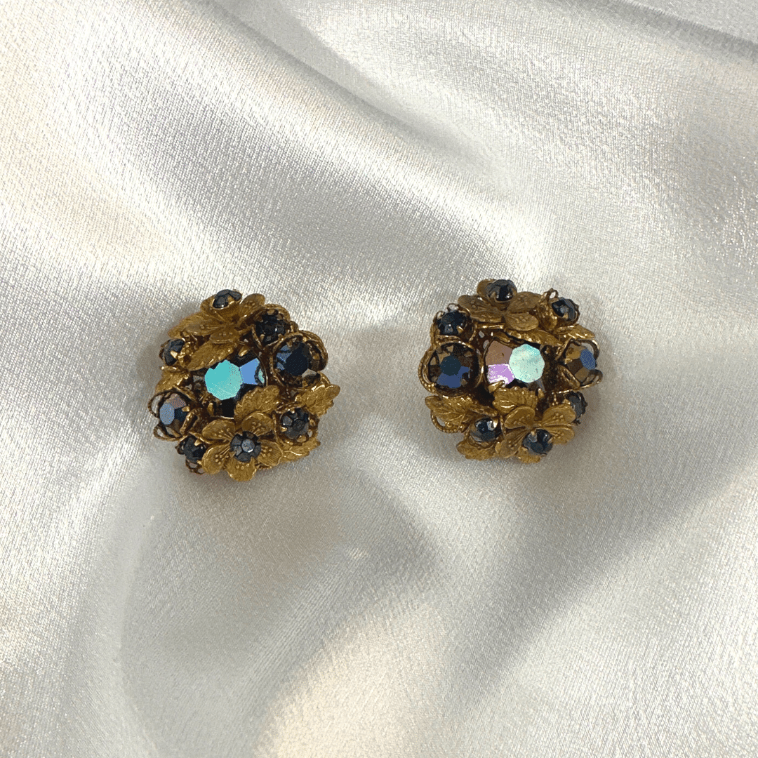 Demario Carnival Earrings - Pair - on satin background