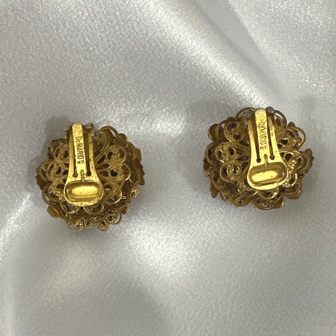 Demario Carnival Earrings - rear view - on satin background