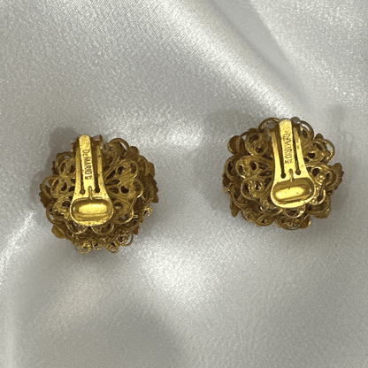 Demario Carnival Earrings - rear view - on satin background