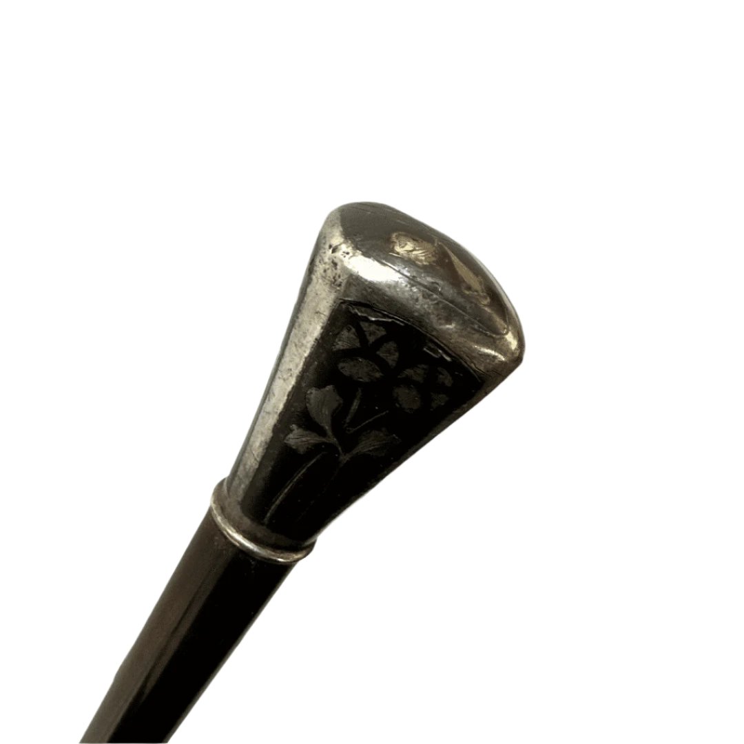 Elegant Antique Knob Handle Unique Silver  Walking Stick Cane - Main image