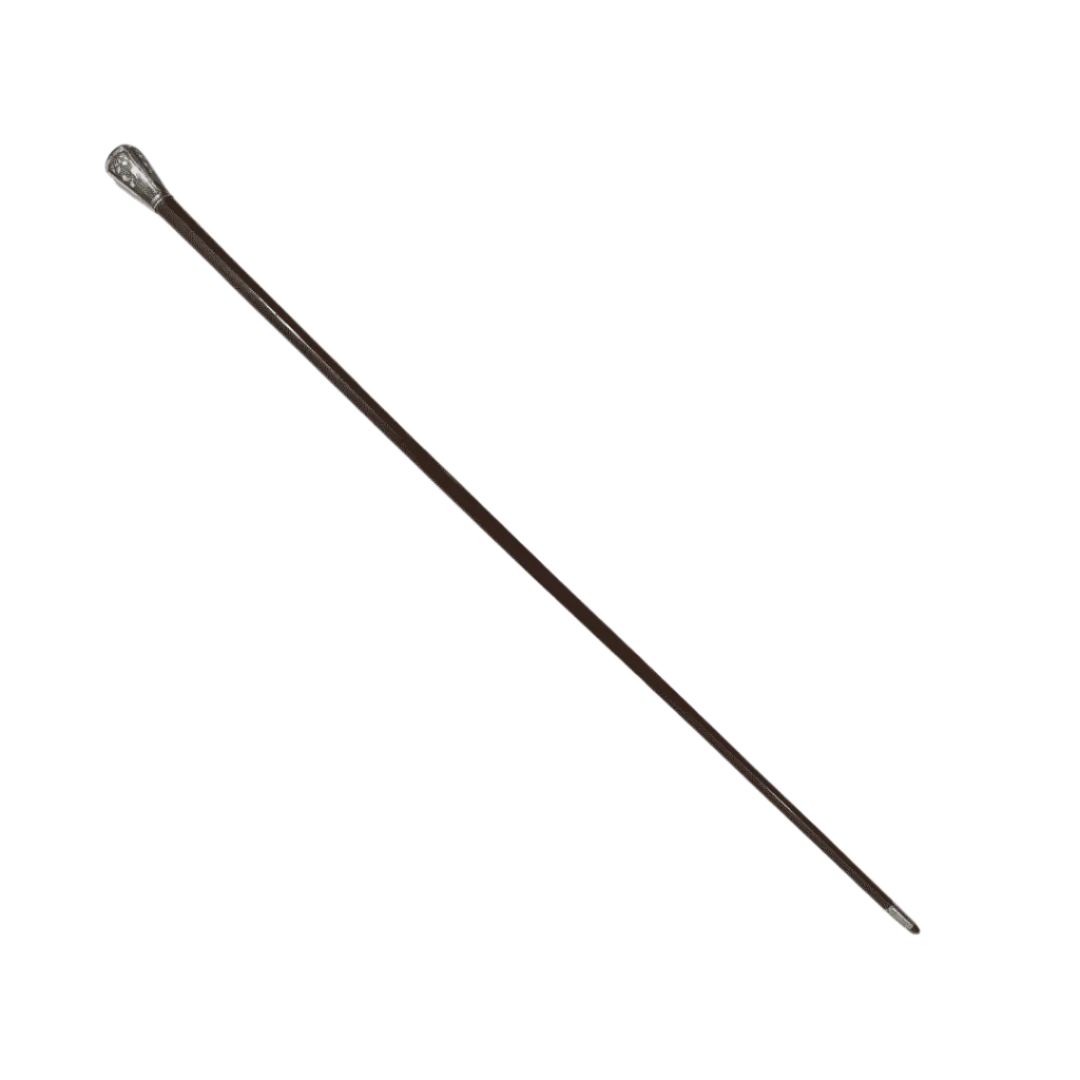 Elegant Antique Knob Handle Unique Silver  Walking Stick Cane - Shaft Detail