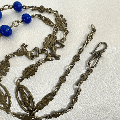 Exquisite Art Deco Antique Peruzzi Satyr Angels Renaissance Silver Necklace - Clasp Detail