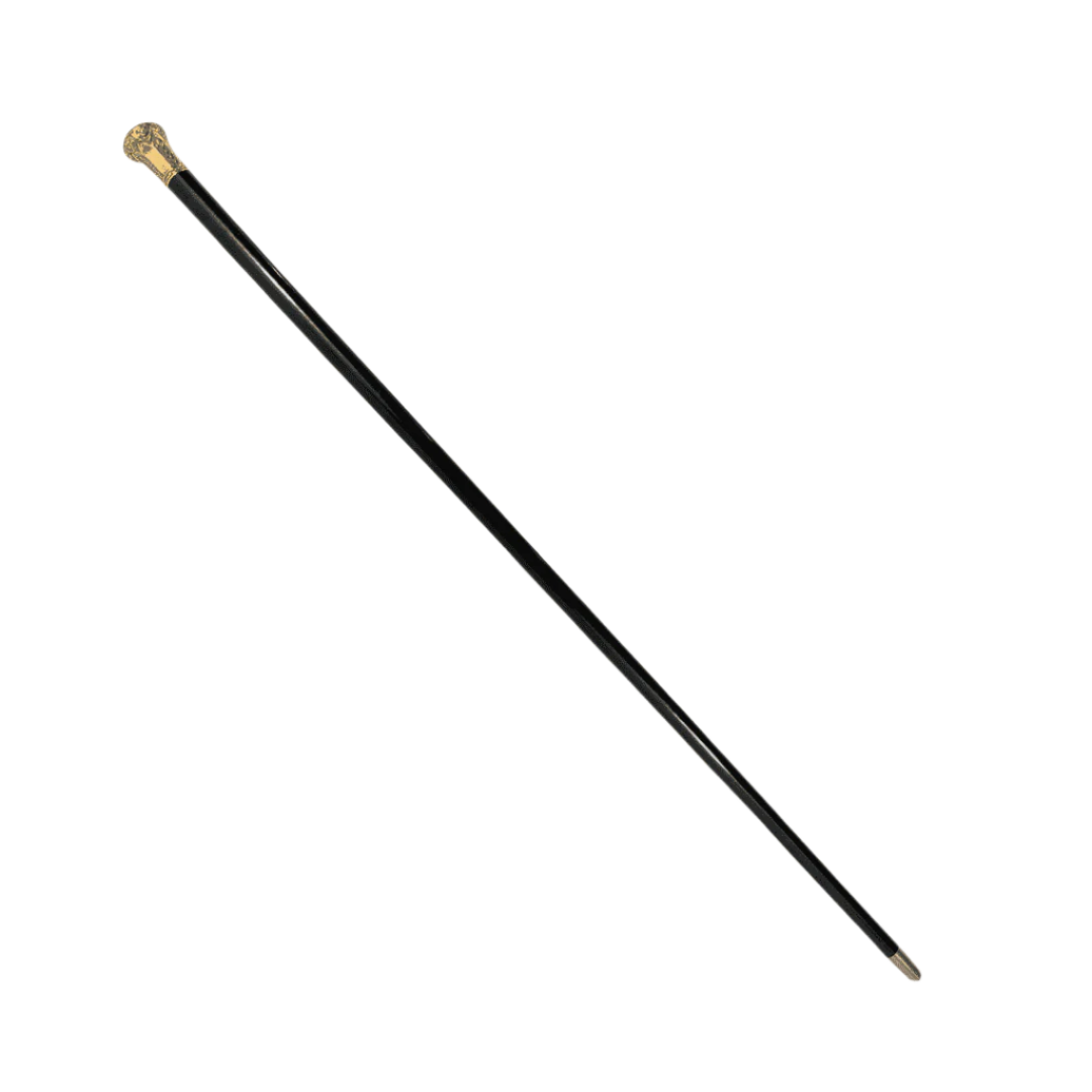 Gold Plated Walking Cane with architectural details - Shaft Detail