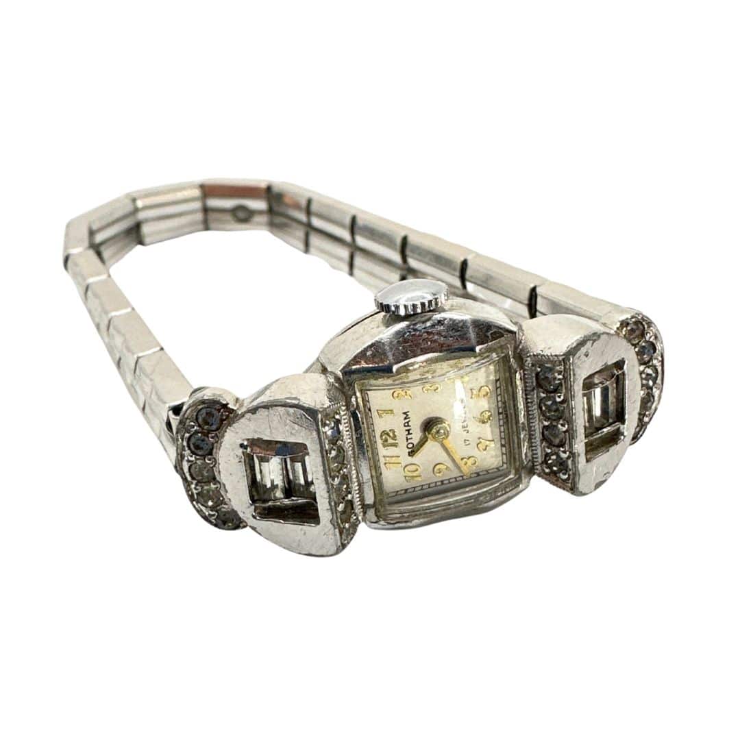 Gotham Stretch Band Watch with 17 Rhinestones with Band Detail