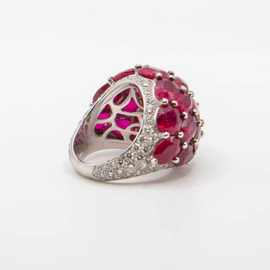 Graff Ruby, Diamond, and Platinum Ring - Left Side View